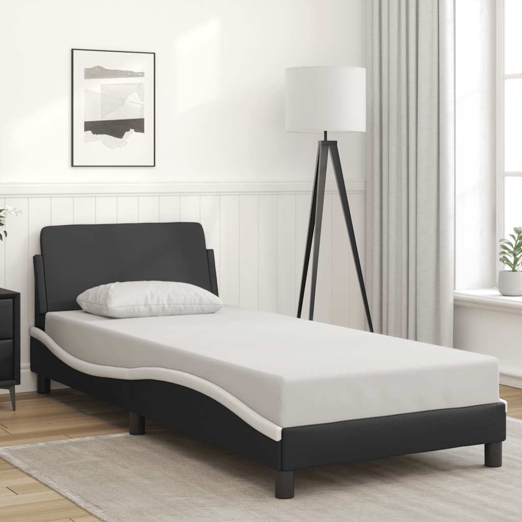 vidaXL Bedframe Dover zwart 135x190 cm kunstleer