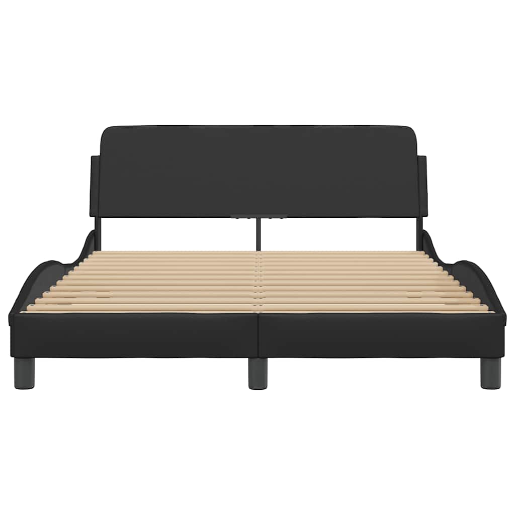 vidaXL Bedframe Dover zwart 135x190 cm kunstleer