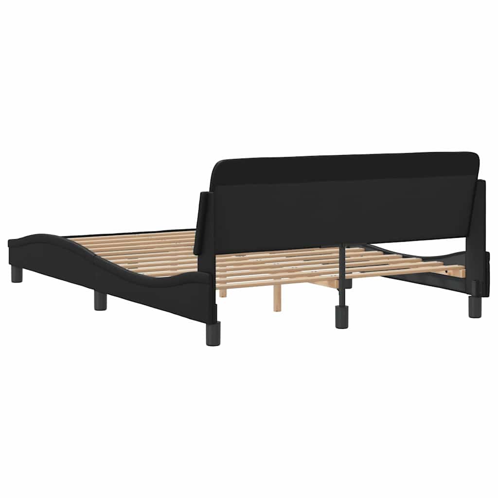 vidaXL Bedframe Dover zwart 135x190 cm kunstleer