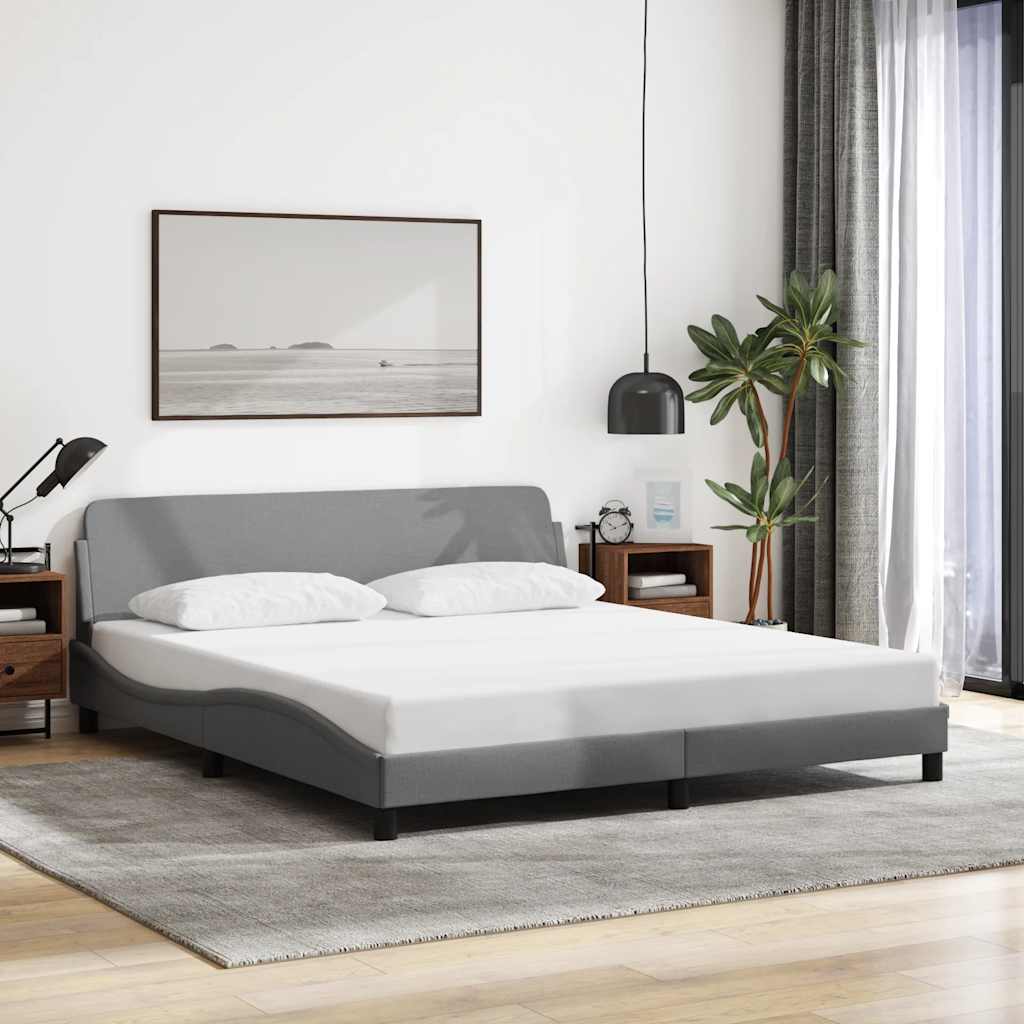 vidaXL Bedframe Dover lichtgrijs 180x200 cm stof