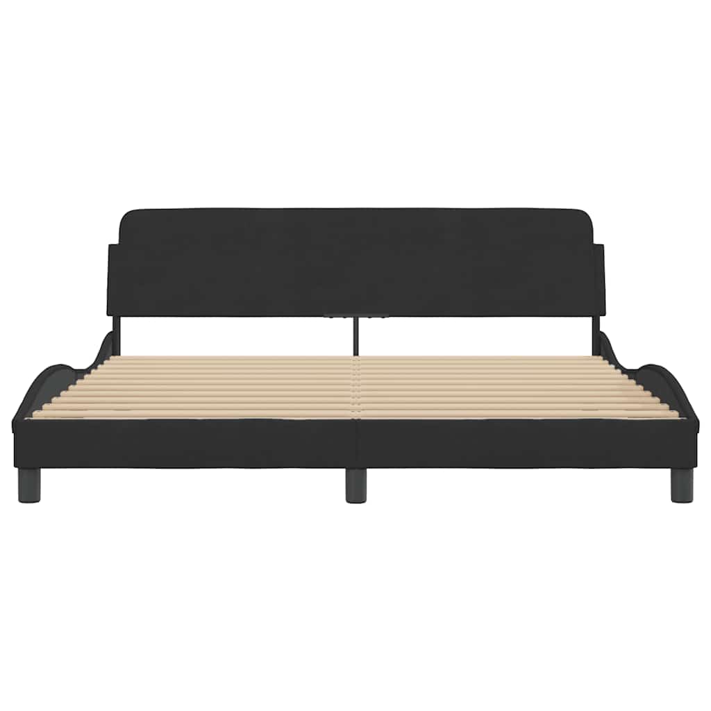 vidaXL Bedframe Dover zwart 180x200 cm fluweel