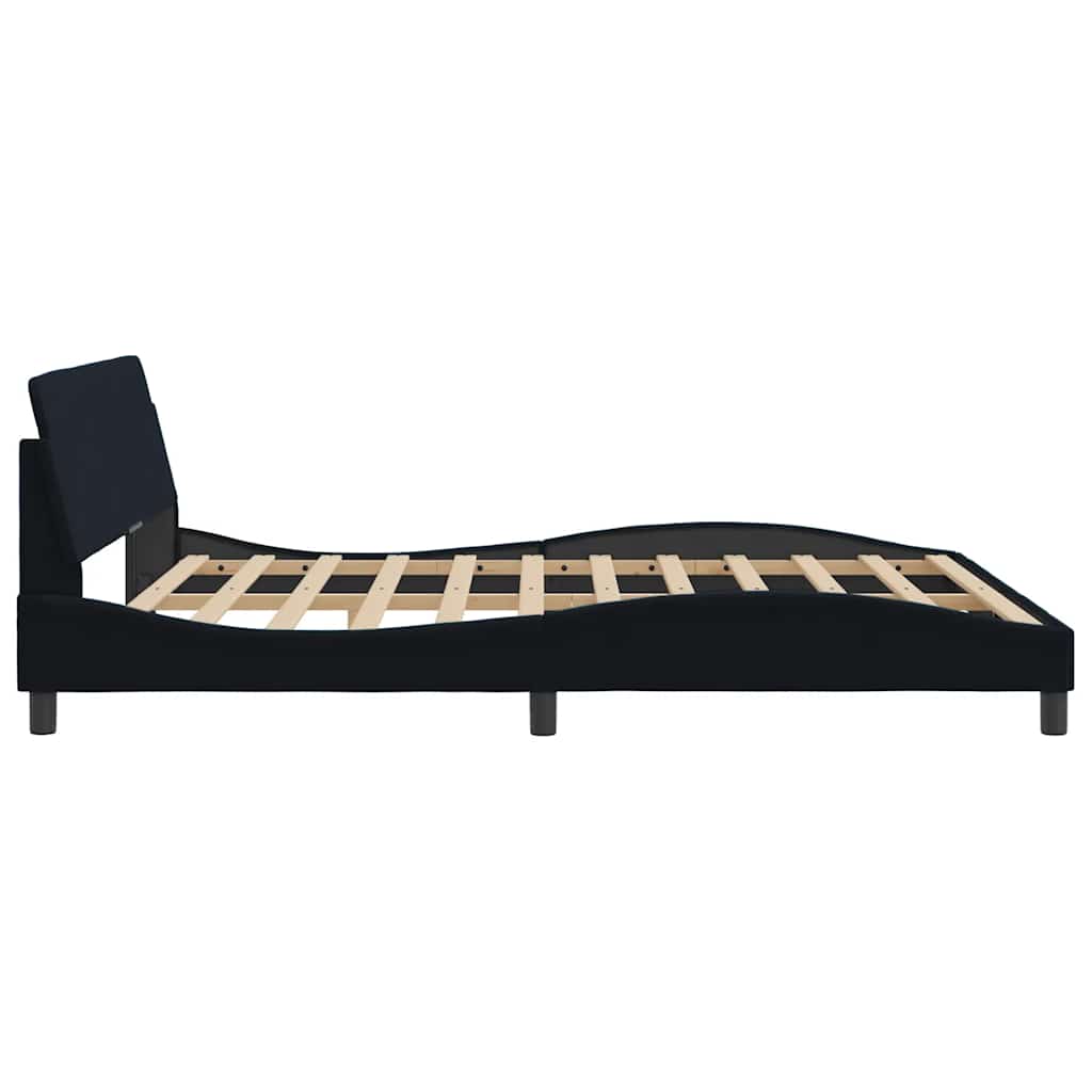 vidaXL Bedframe Dover zwart 180x200 cm fluweel