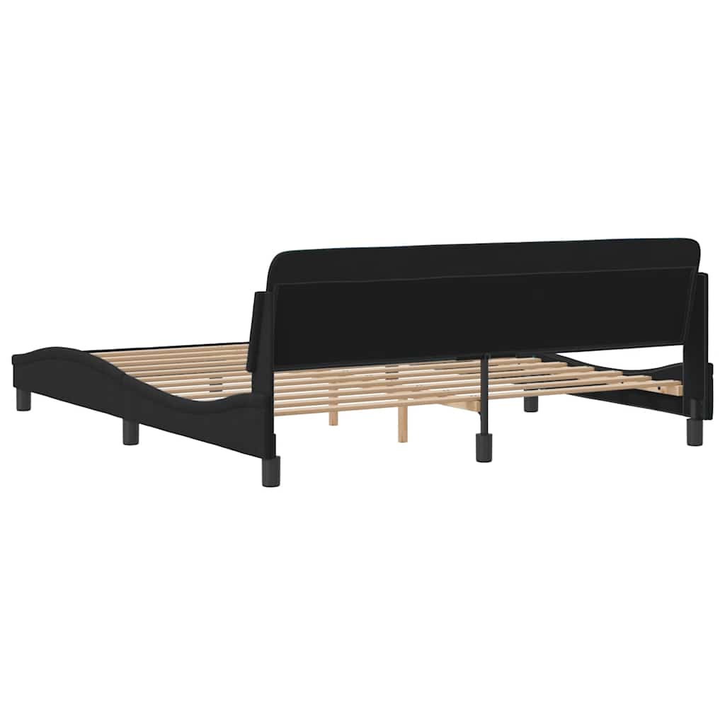 vidaXL Bedframe Dover zwart 180x200 cm fluweel