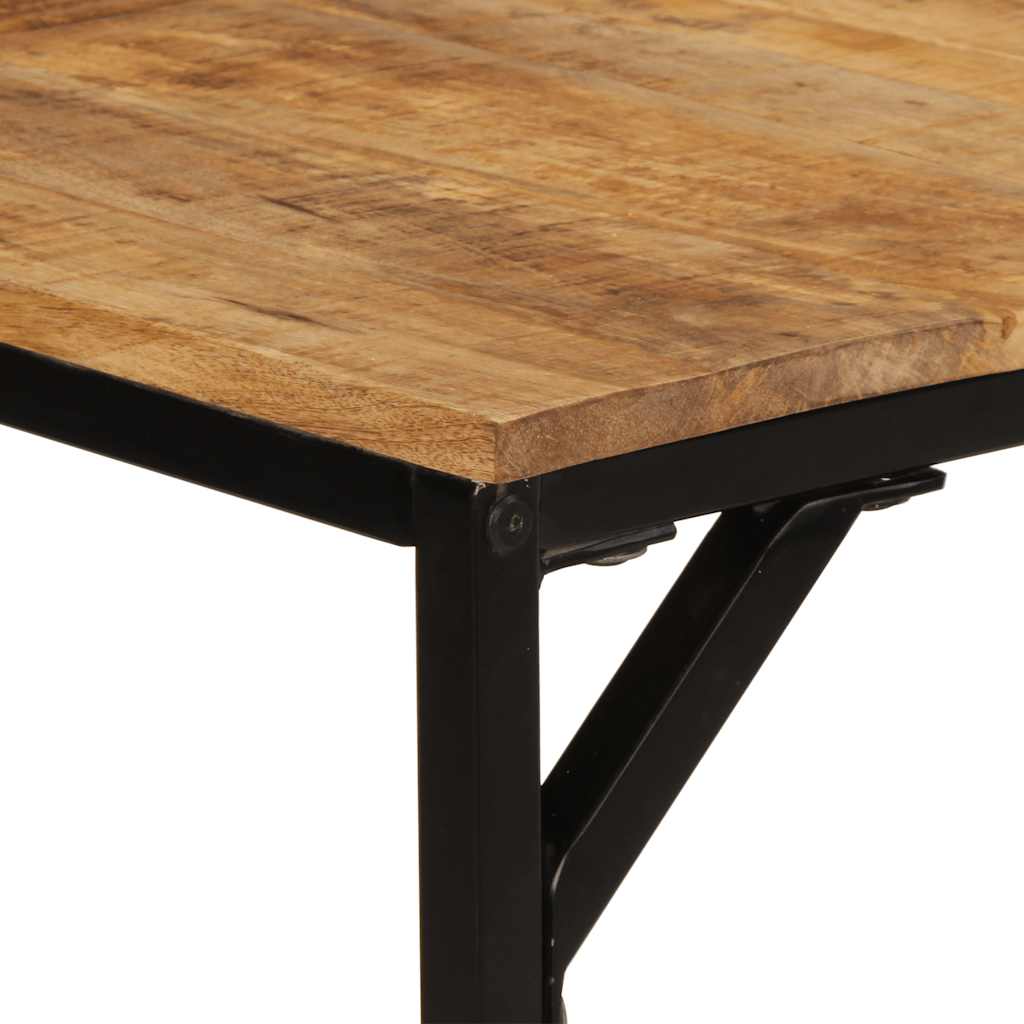 vidaXL Eettafel 140x70x75 cm massief hout ruw mangohout