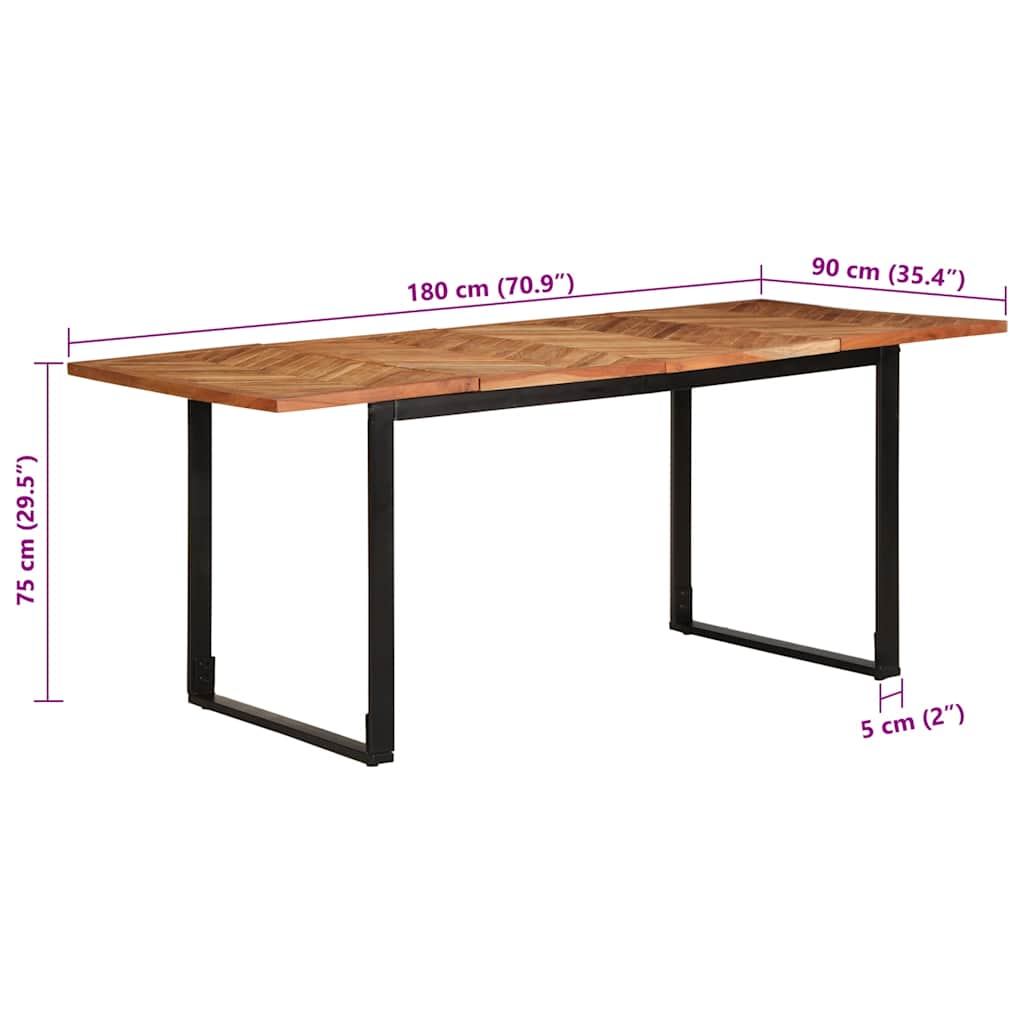 vidaXL Eettafel 160x80x75 cm massief acaciahout