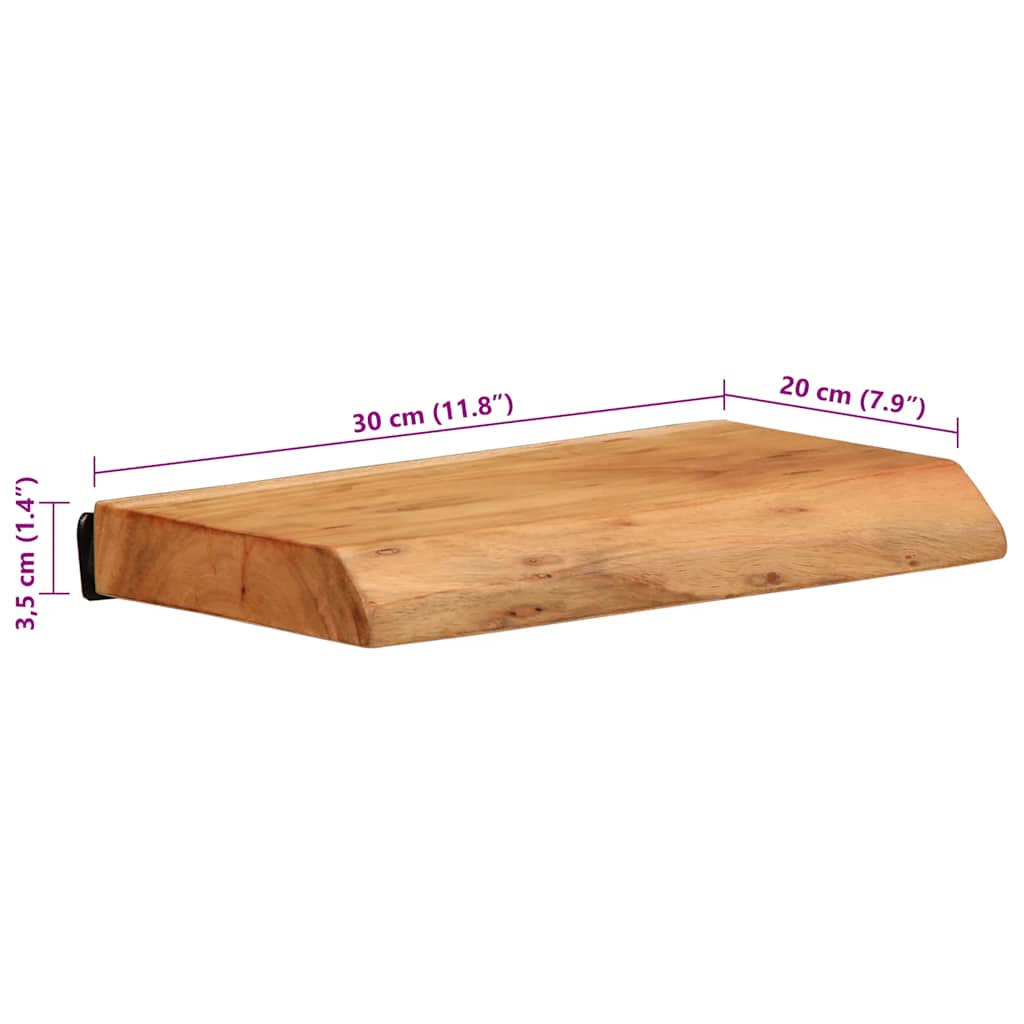 vidaXL Wandschappen 2 st 60x20x3,5 cm massief acaciahout