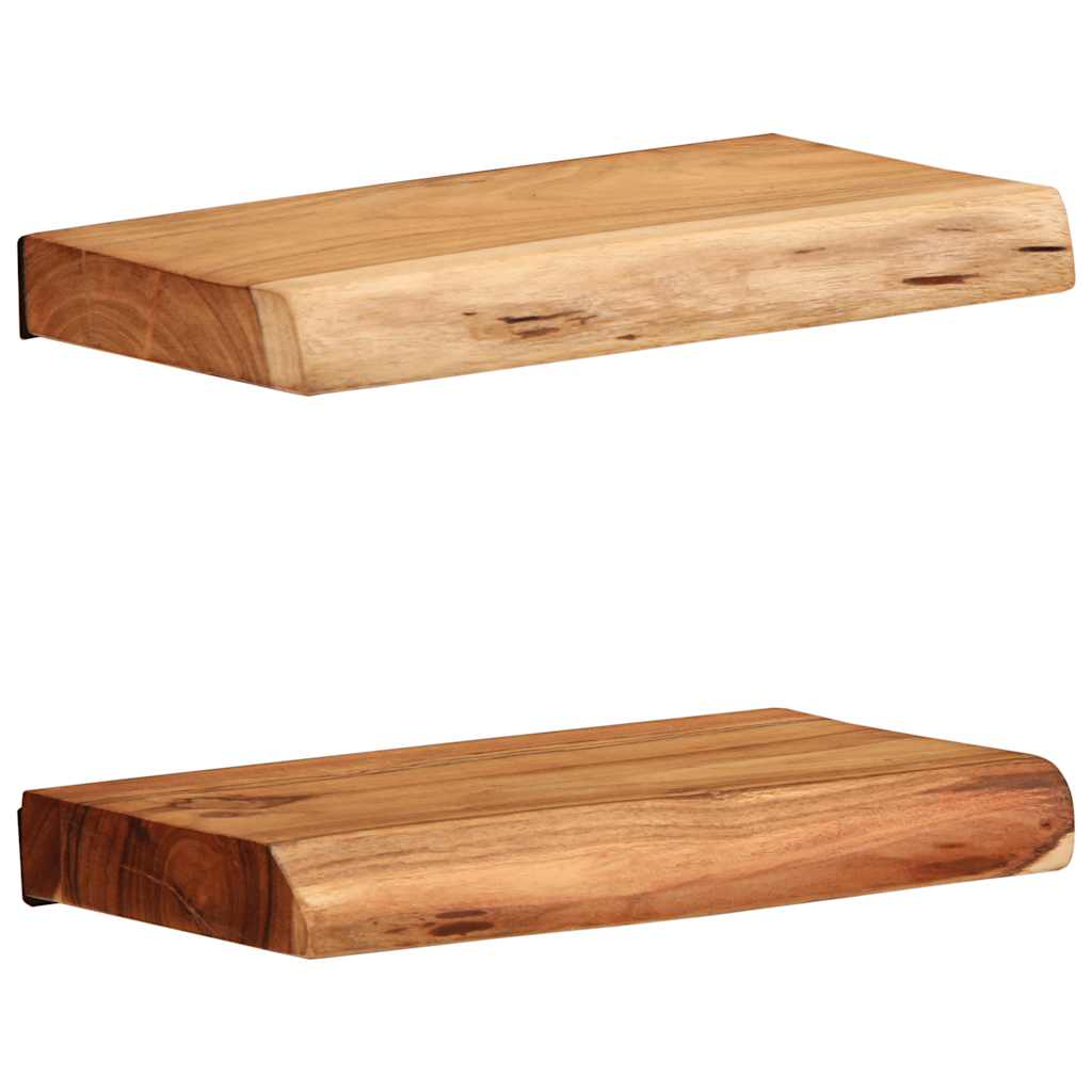 vidaXL Wandschappen 2 st 60x20x3,5 cm massief acaciahout