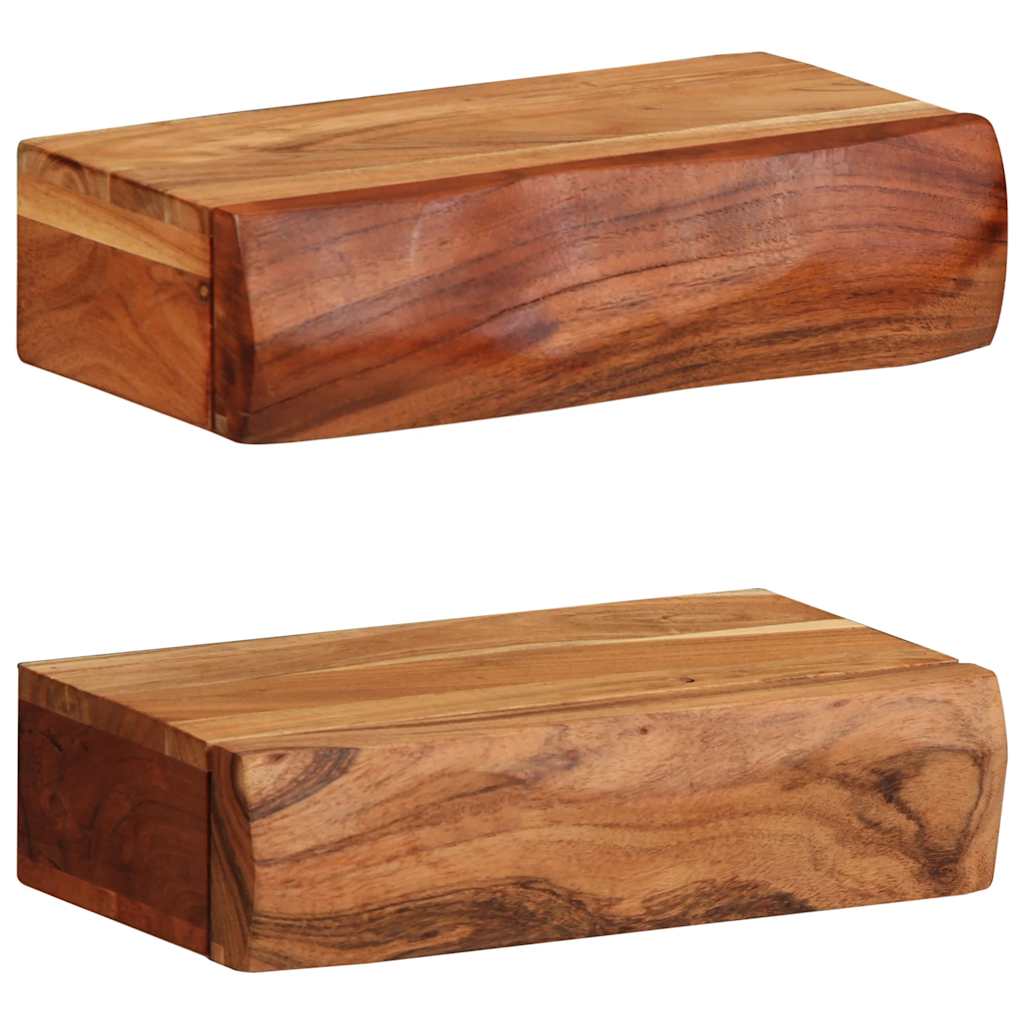 vidaXL Wandschappen 2 st 40x17x8 cm massief acaciahout