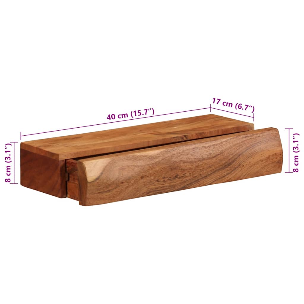vidaXL Wandschappen 2 st 40x17x8 cm massief acaciahout