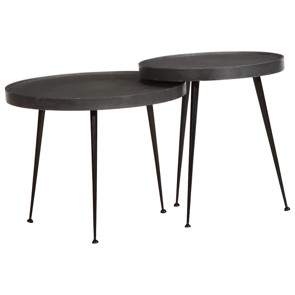 vidaXL Salontafel 2 stuks Zwart bewerkt hout