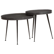 vidaXL Salontafel 2 stuks Zwart bewerkt hout
