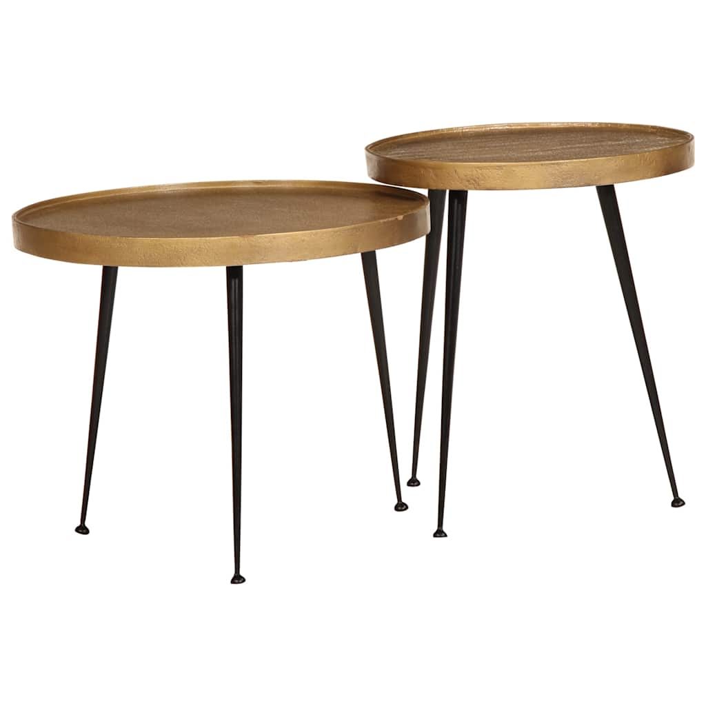 vidaXL Salontafel 2 stuks Zwart bewerkt hout