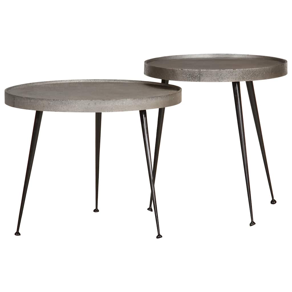vidaXL Salontafel 2 stuks Zwart bewerkt hout