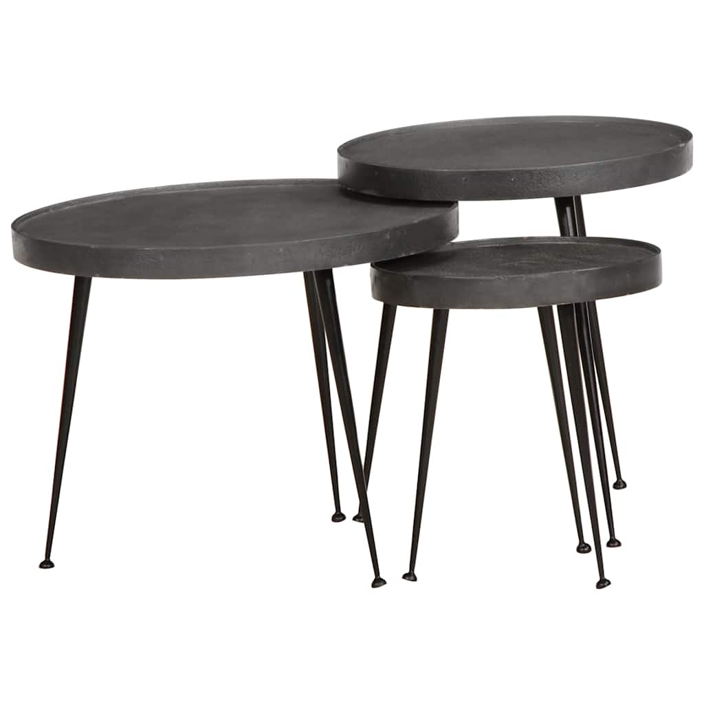 vidaXL Salontafel 2 stuks Zwart bewerkt hout