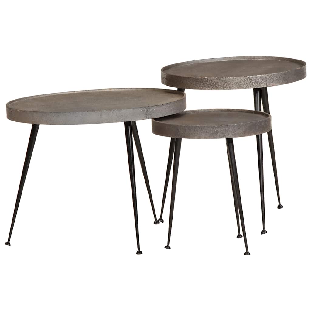 vidaXL Salontafel 2 stuks Zwart bewerkt hout