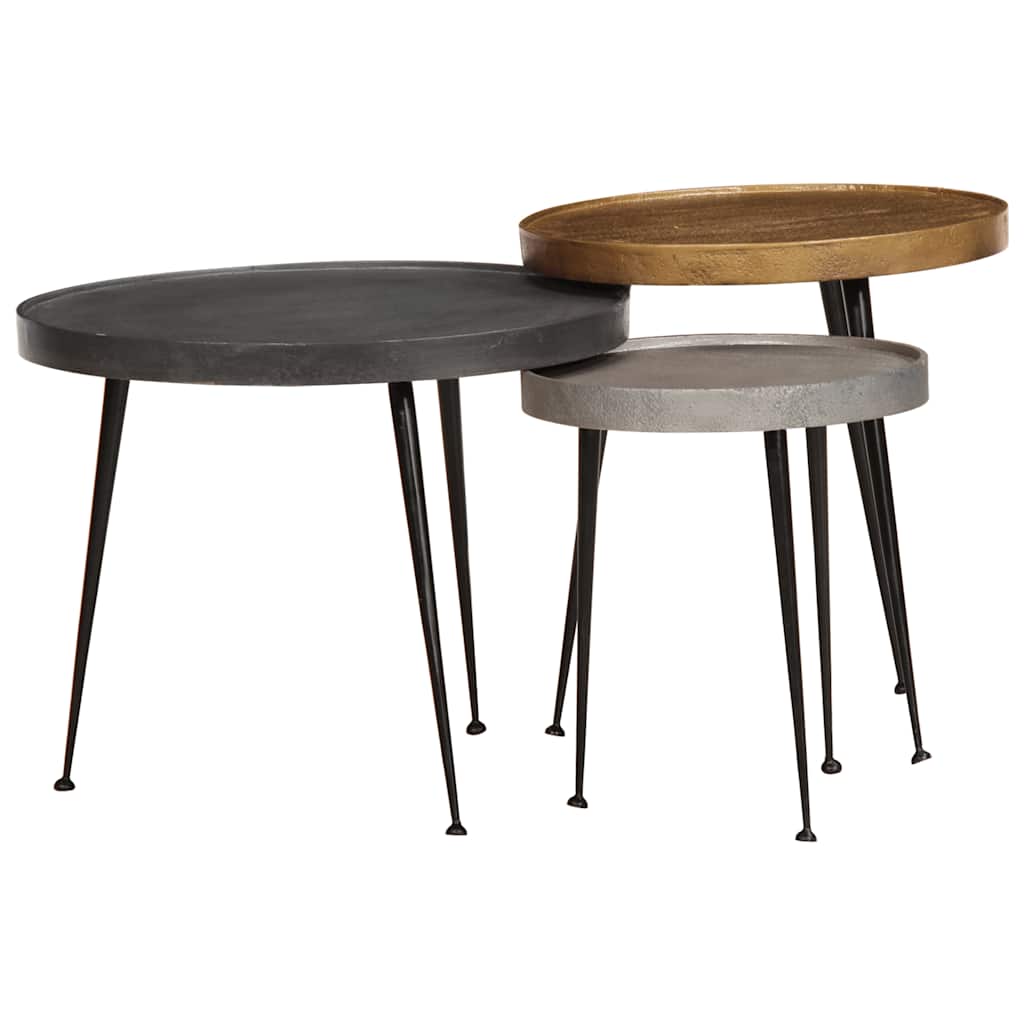vidaXL Salontafel 2 stuks Zwart bewerkt hout