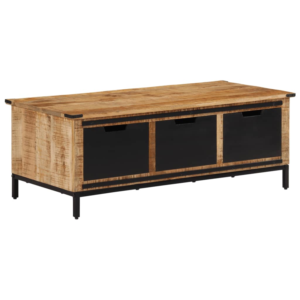 vidaXL Salontafel met lades 110x50x40 cm massief mangohout
