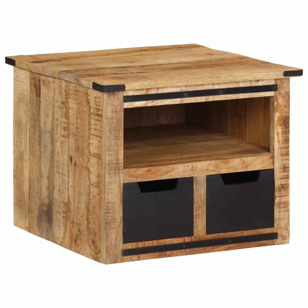 vidaXL Salontafel met lades 110x50x40 cm massief mangohout