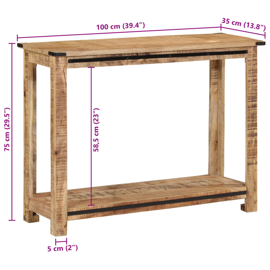 vidaXL Wandtafel 60x35x75 cm massief mangohout