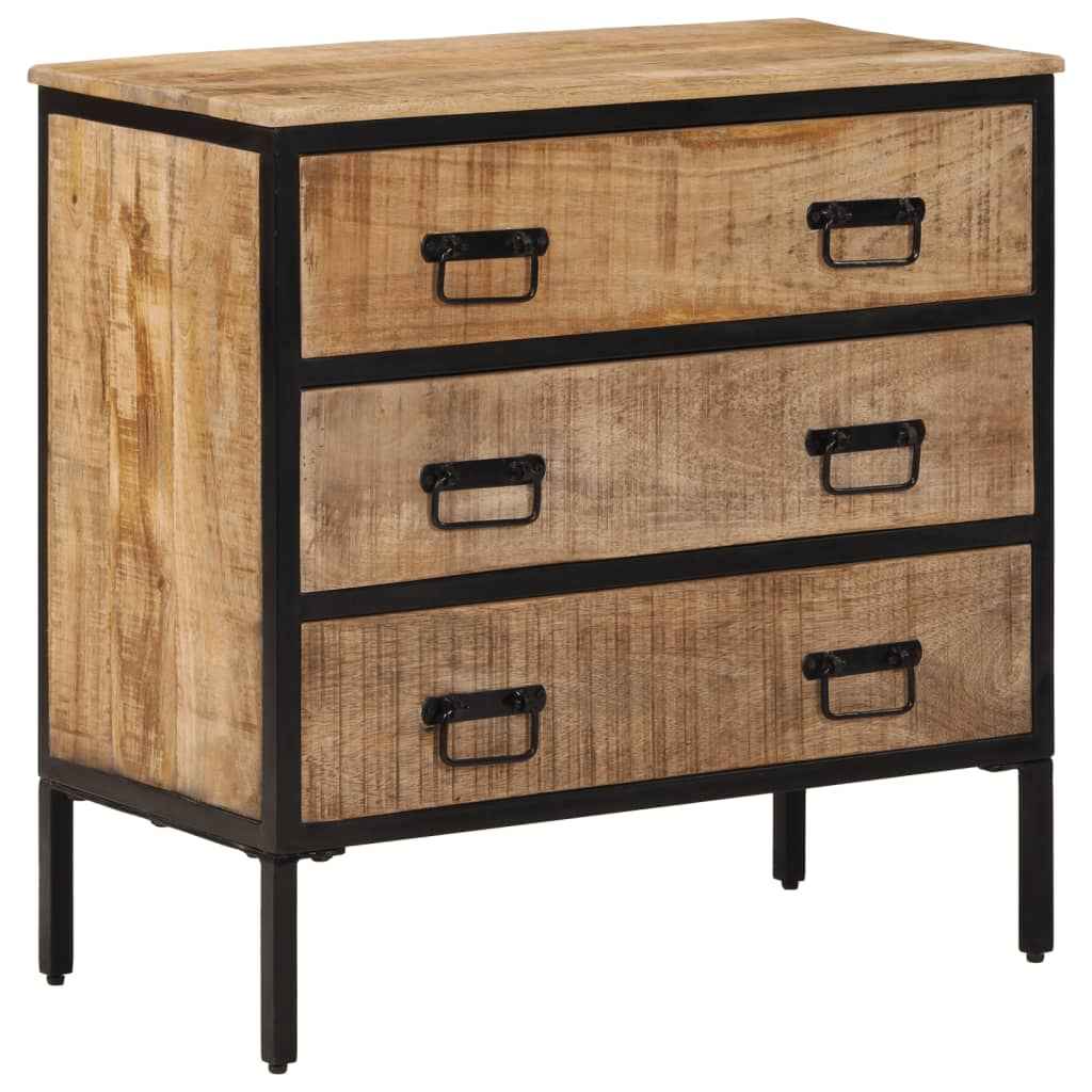 vidaXL Dressoir 105x35x70 cm massief ruw mangohout