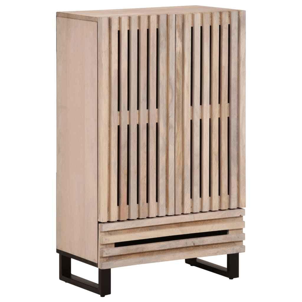 vidaXL Hoge kast 60x34x100 cm massief ruw mangohout