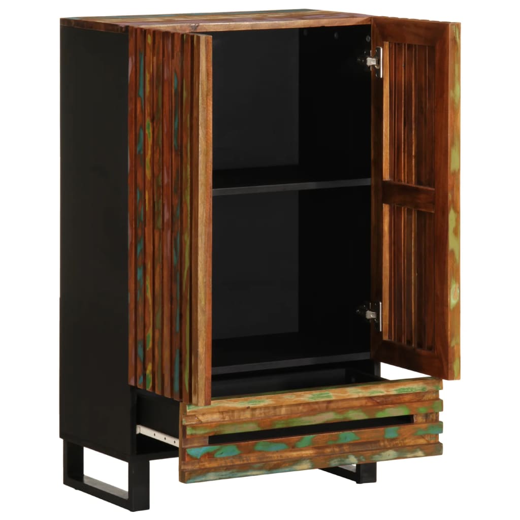 vidaXL Hoge kast 60x34x100 cm massief ruw mangohout