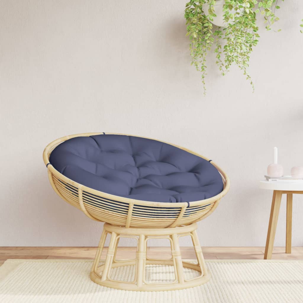 vidaXL Zitkussen rond gestreept Ø 100x11 cm oxford stof blauw wit