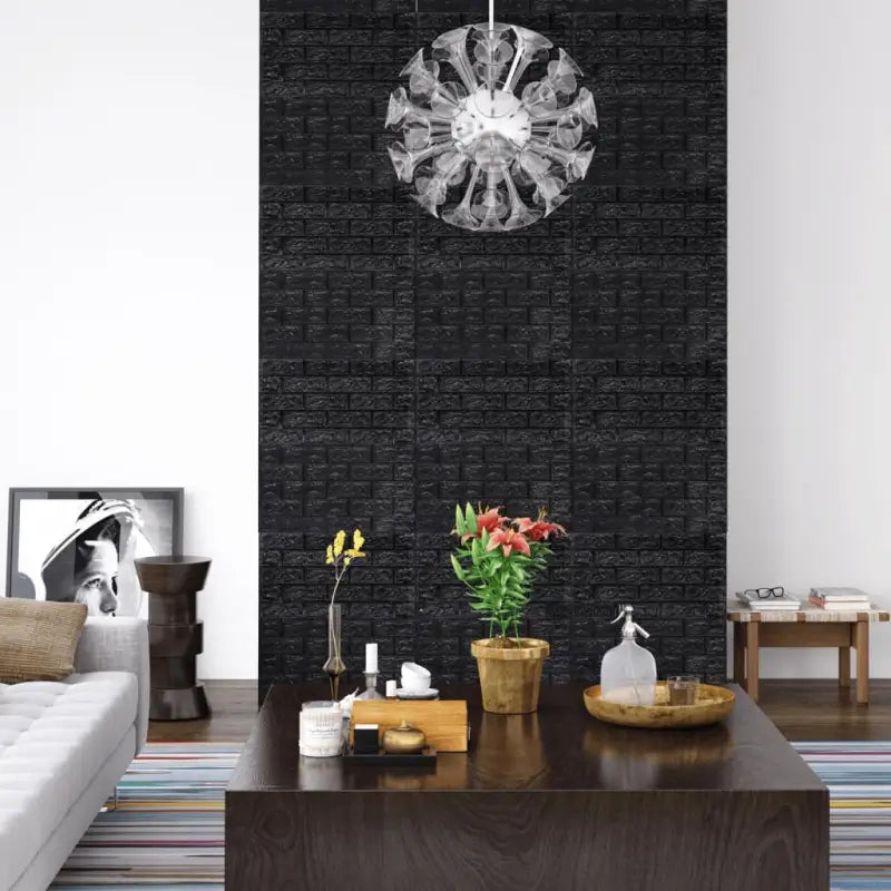 3D bakstenen muurbehang voor een stijlvolle en opvallende inrichting - Zwart / 20 - Behang