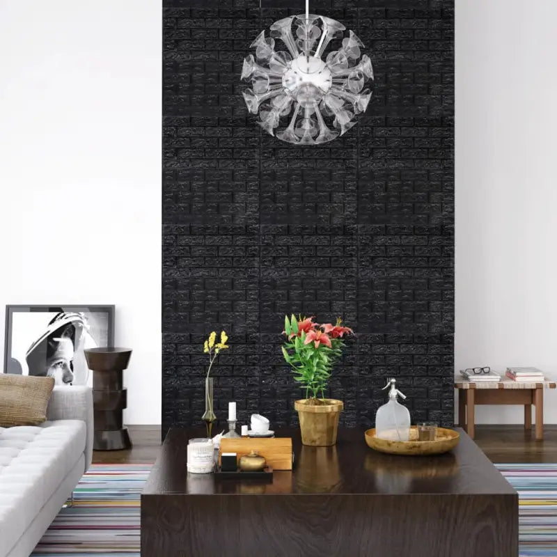 3D bakstenen muurbehang voor een stijlvolle en opvallende inrichting - Zwart / 40 - Behang