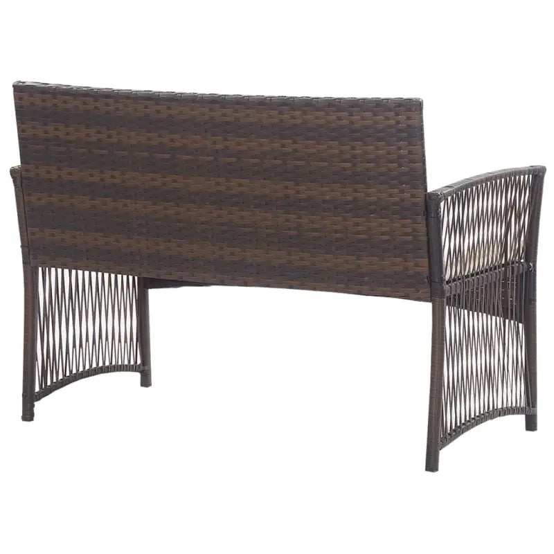 4-delige loungeset met gepoedercoat stalen frame voor buiten gebruik - Tuinsets