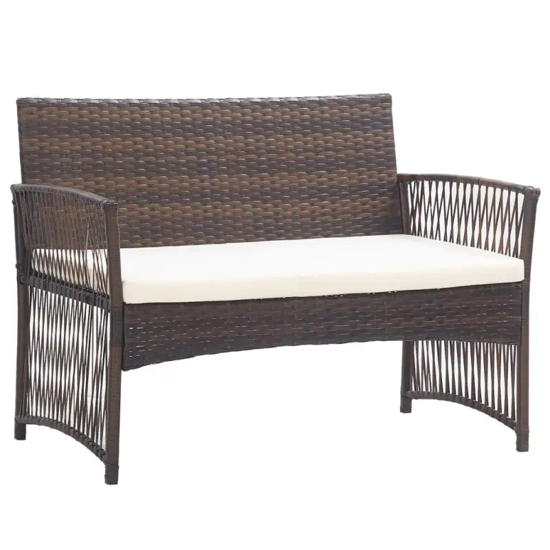 4-delige loungeset met gepoedercoat stalen frame voor buiten gebruik - Tuinsets