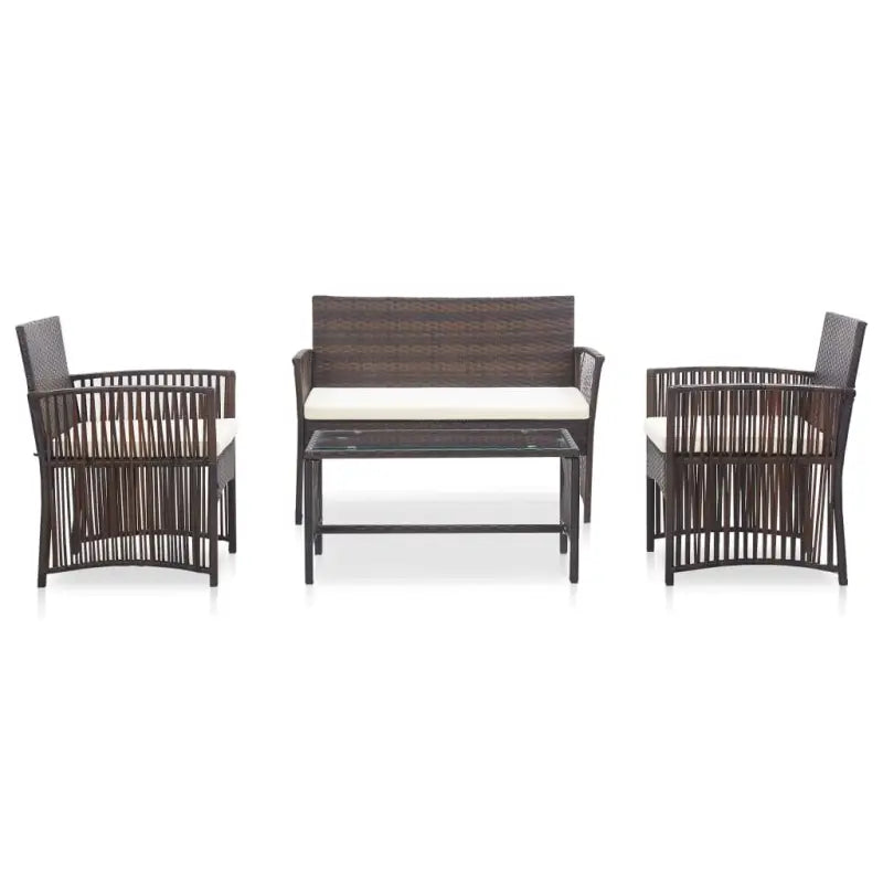 4-delige loungeset met gepoedercoat stalen frame voor buiten gebruik - Tuinsets