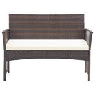 4-delige loungeset met gepoedercoat stalen frame voor buiten gebruik - Tuinsets