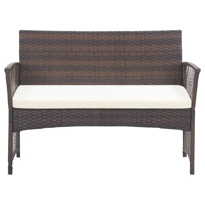 4-delige loungeset met gepoedercoat stalen frame voor buiten gebruik - Tuinsets