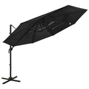 4-laagse parasol met gepoedercoat aluminium paal voor UV en vochtbescherming - Parasols en zonneschermen