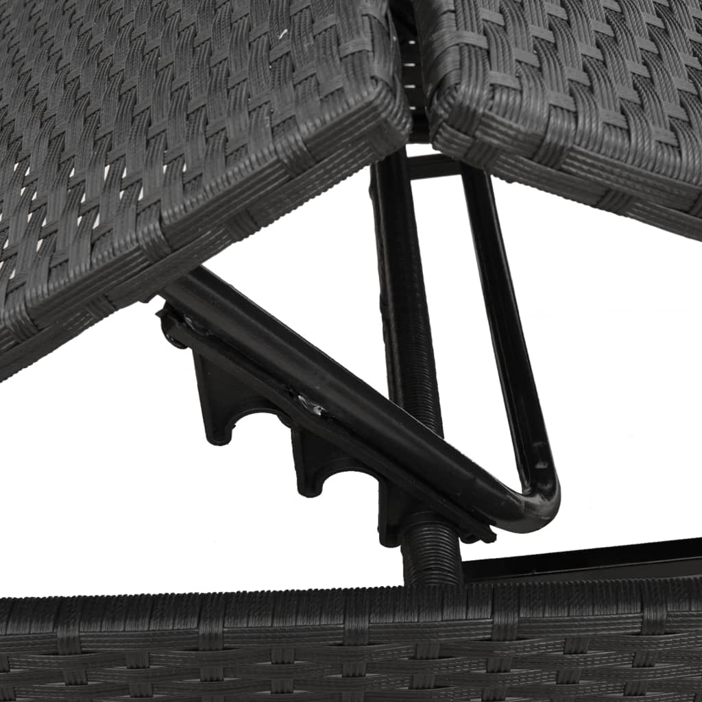 vidaXL Ligbedden 2 st met tafel poly rattan grijs (alleen VS) - Aashly