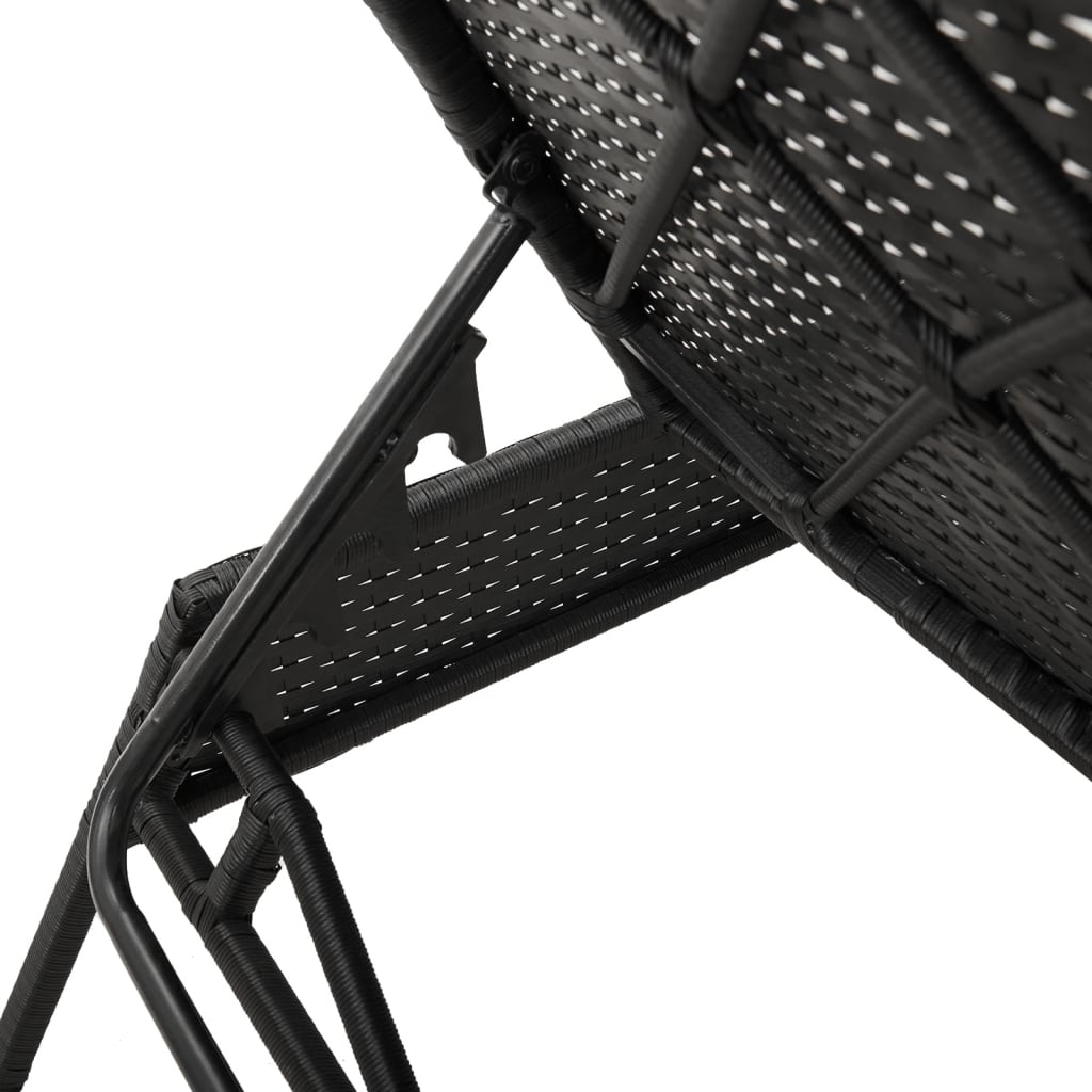 vidaXL Ligbedden 2 st met tafel poly rattan grijs (alleen VS) - Aashly