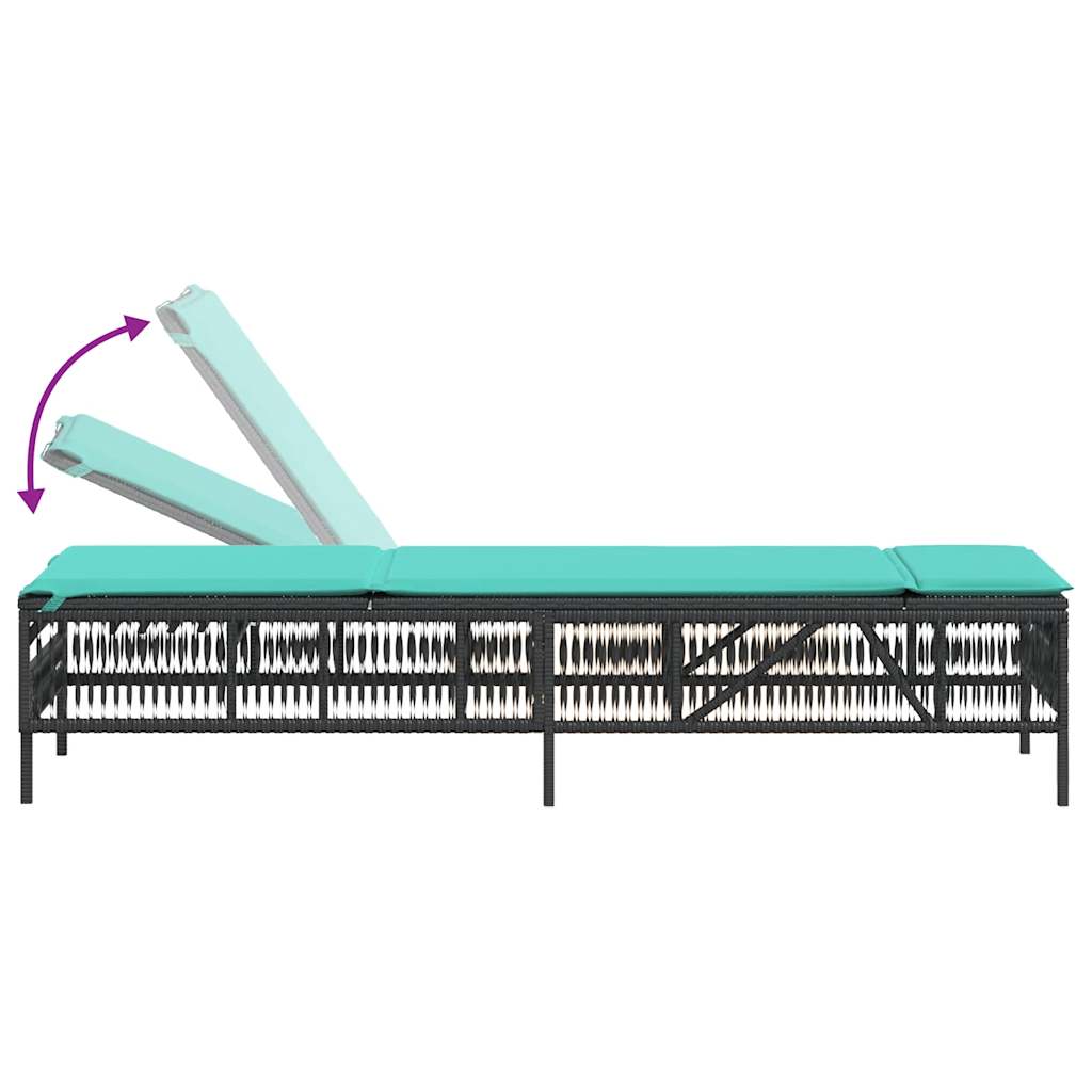 vidaXL Ligstoelen 2 stuks met tafel Grijs Poly Rotan