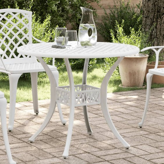 vidaXL Tuintafel Ø 90x75 cm gietaluminium bronskleurig