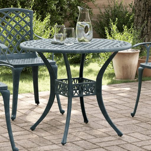 vidaXL Tuintafel Ø 90x75 cm gietaluminium bronskleurig