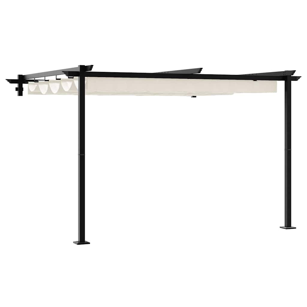 vidaXL Wandgemonteerde Pergola Crème Staal