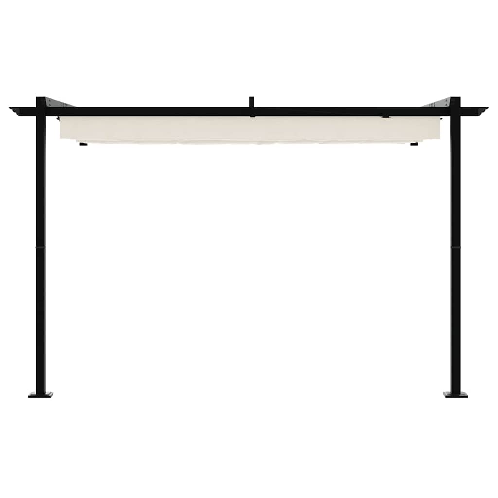 vidaXL Wandgemonteerde Pergola Crème Staal