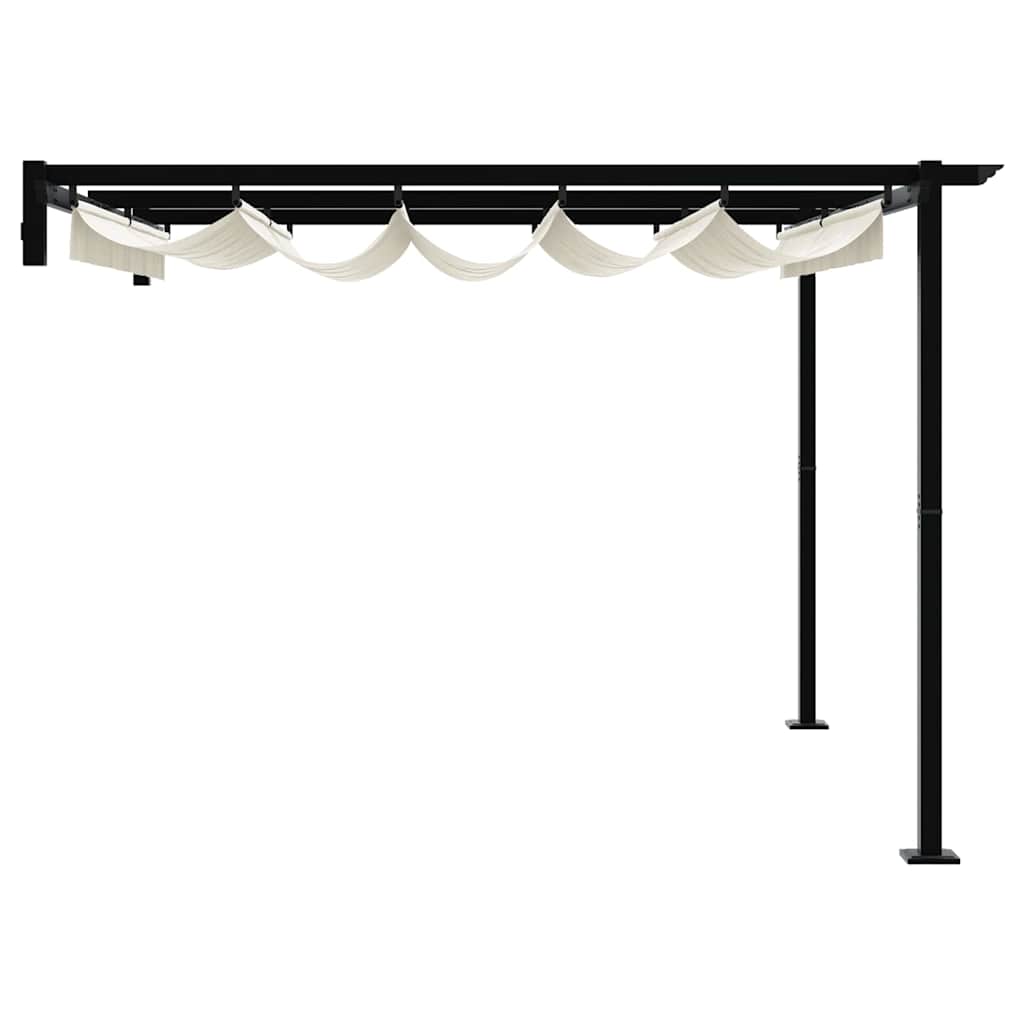 vidaXL Wandgemonteerde Pergola Crème Staal