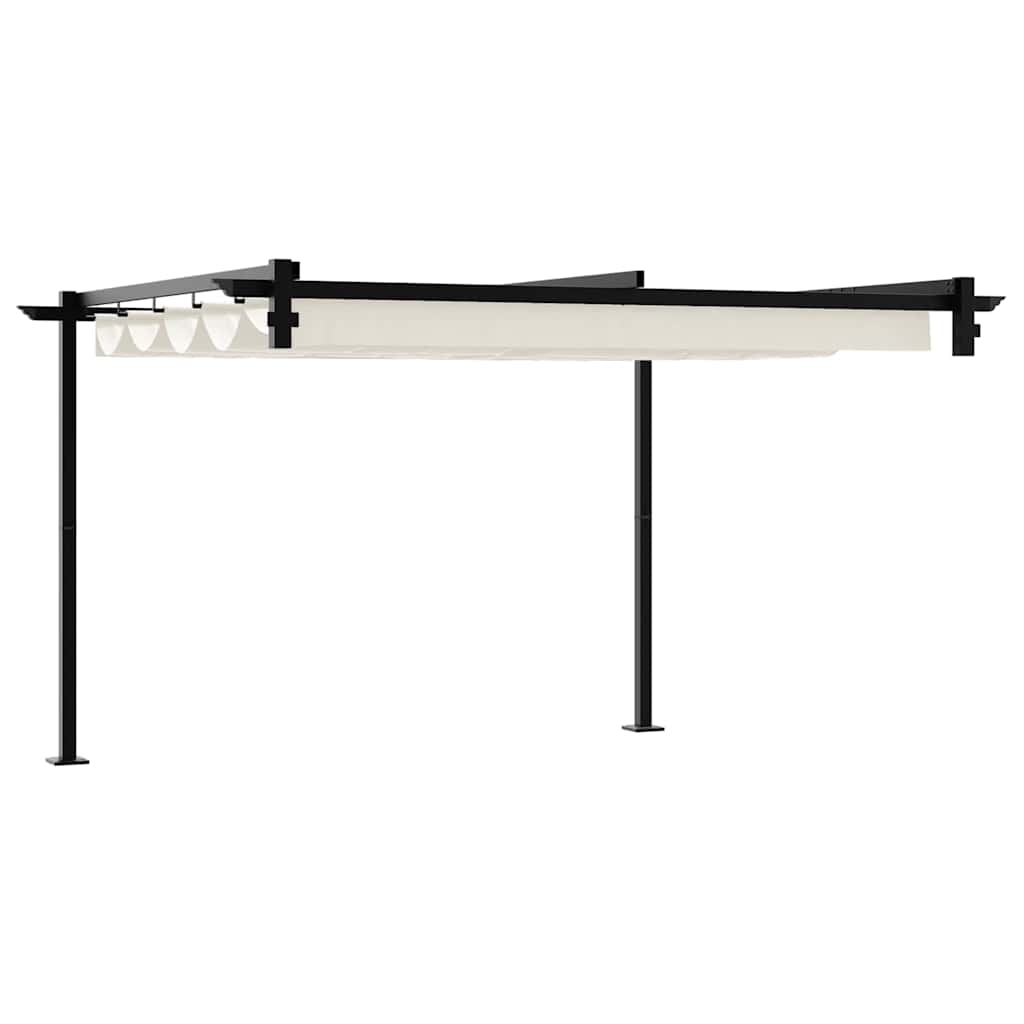 vidaXL Wandgemonteerde Pergola Crème Staal