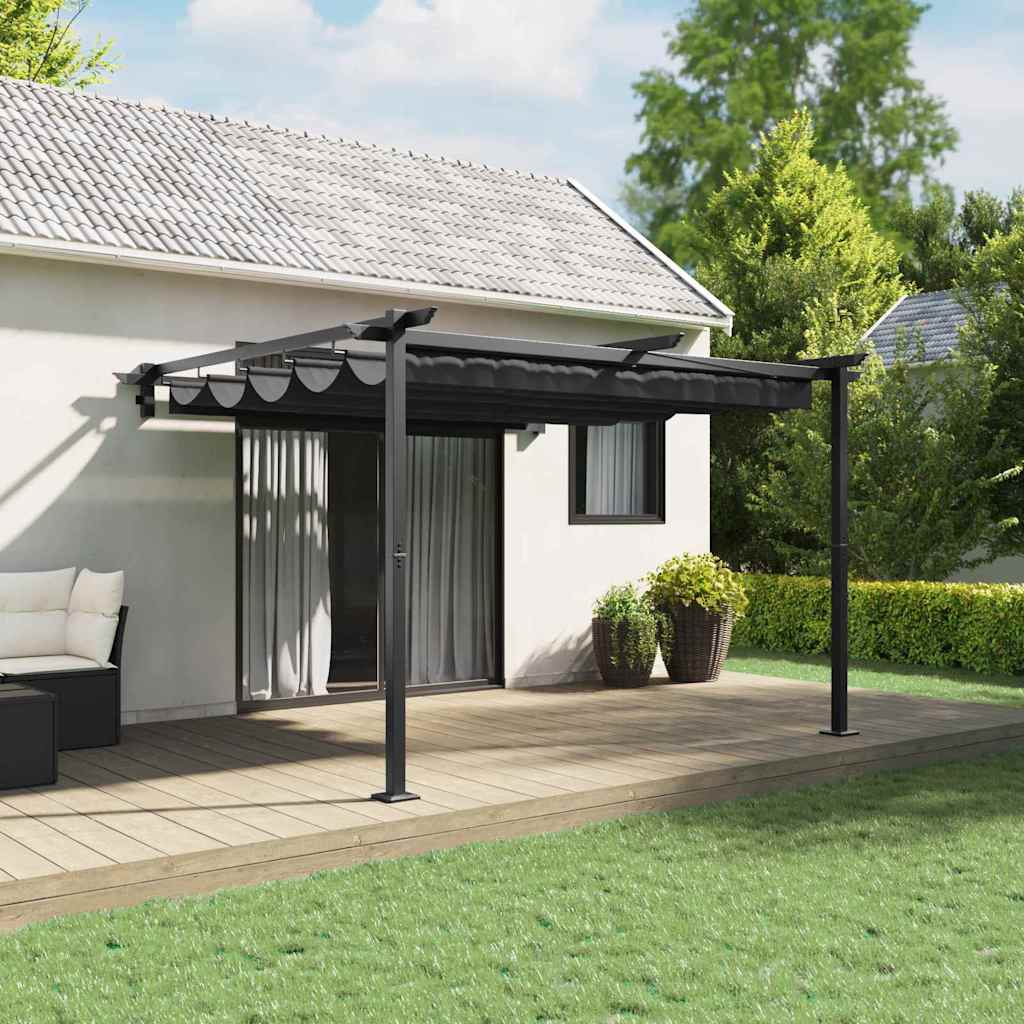 vidaXL Wandgemonteerde Pergola Crème Staal