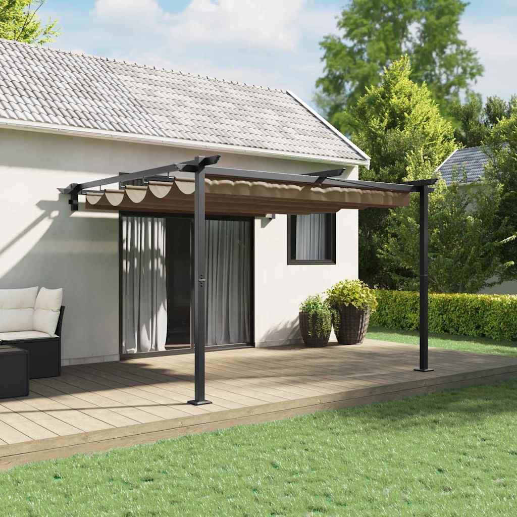 vidaXL Wandgemonteerde Pergola Crème Staal