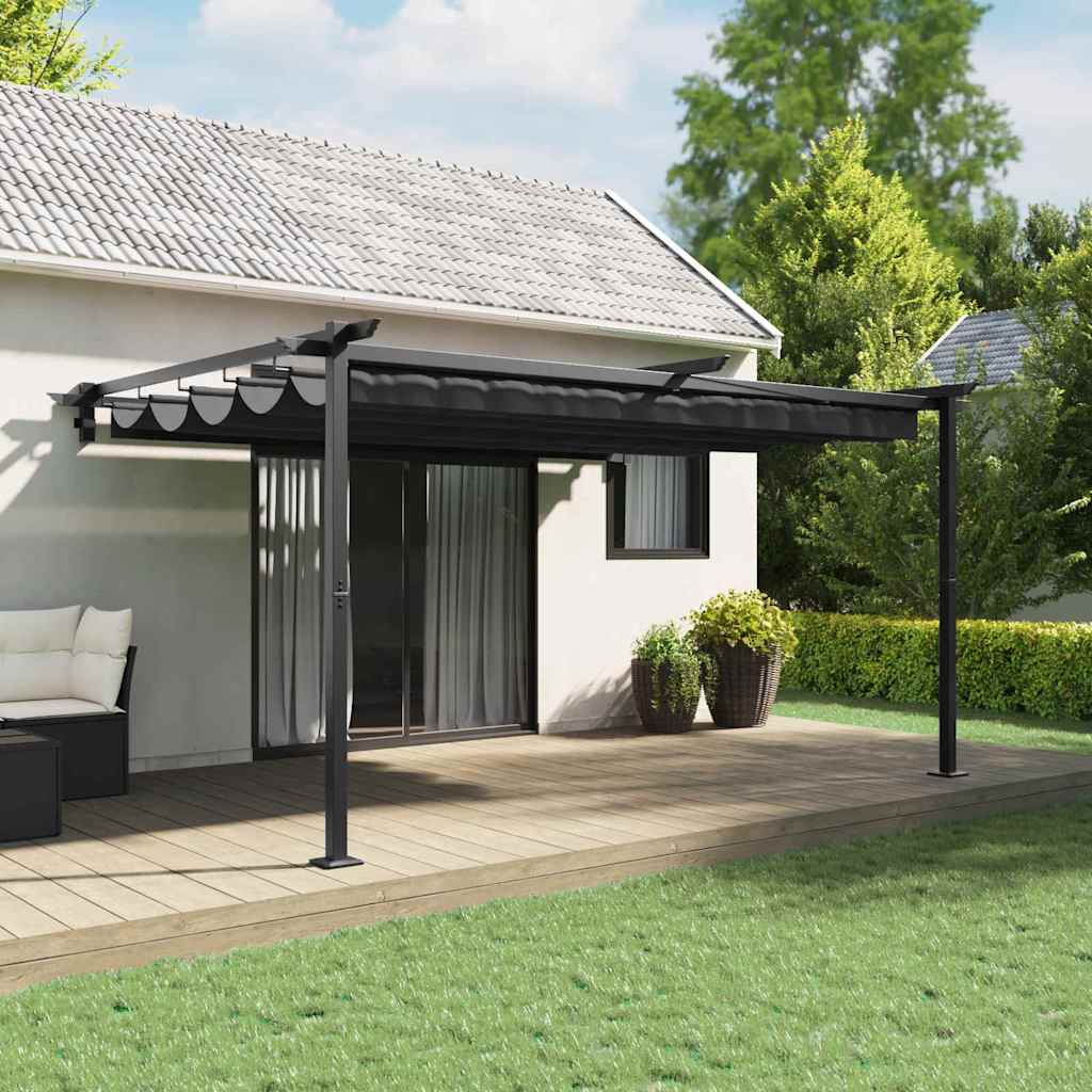 vidaXL Wandgemonteerde Pergola Crème Staal