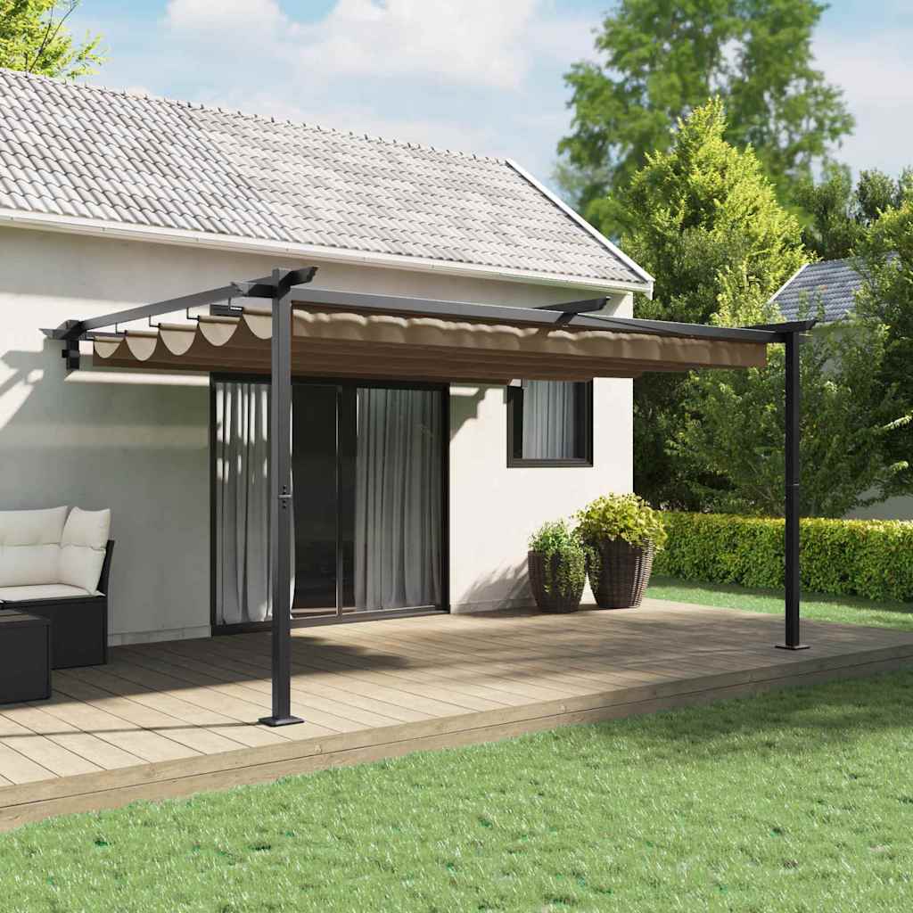 vidaXL Wandgemonteerde Pergola Crème Staal