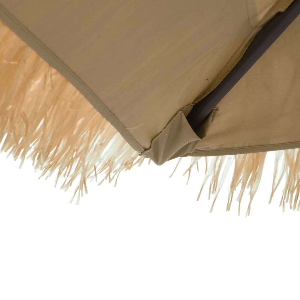 vidaXL Parasol with LEDs and Steel Pole 246x246x230 cm Brown