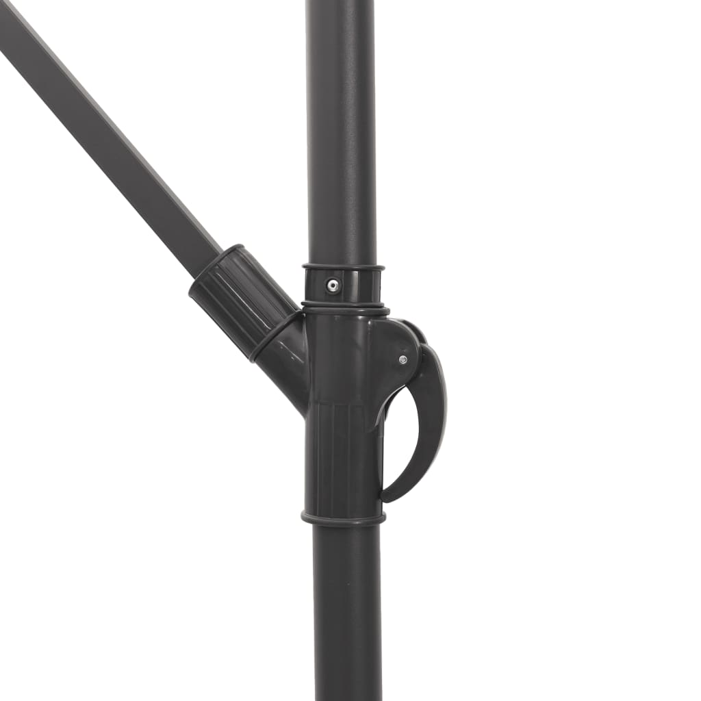 vidaXL Parasol with LEDs and Steel Pole 246x246x230 cm Brown
